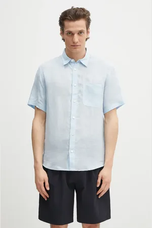A.P.C. Camicia di lino chemisette bellini logo uomo colore LIAEK.H12551