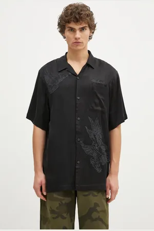 Maharishi Camicia Peace Dove Embroidered Shirt uomo colore 5326.BLACK