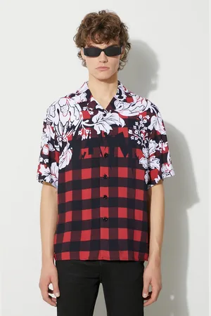 Neil Barrett Neil Barett camicia LOOSE HAWAIIAN CHECK WITH BOLTS uomo PBCM186.V024.1495