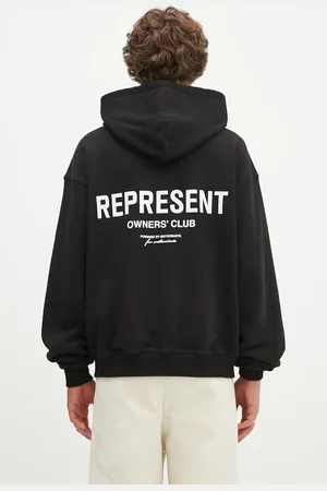 Represent Felpa in cotone Owners Club Zip Hoodie uomo colore con cappuccio OCM41122.001