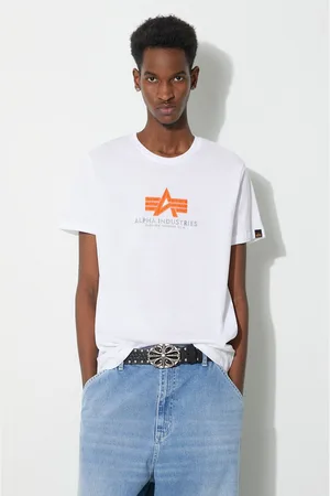 Alpha Industries T-shirt in cotone Basic Rubber uomo colore con applicazione 100501RB