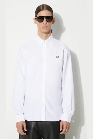 Maison Kitsuné Camicia in cotone Mini Fox Head Classic Bd Shirt uomo colore MM00413WC2010