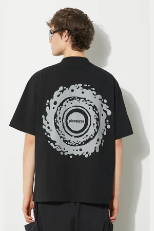 Pleasures T-shirt in cotone Twirl Henley uomo colore P24SP022.BLACK