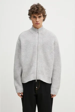 Mki Miyuki-Zoku Cardigan con aggiunta di lana Chuky Rib Knit Track Jacket uomo colore CHUKY.RIB.KNIT.TRACK.GR