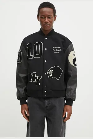 Mki Miyuki-Zoku Giacca bomber in lana Patch Varsity colore PATCH.VARSITY.BLACK