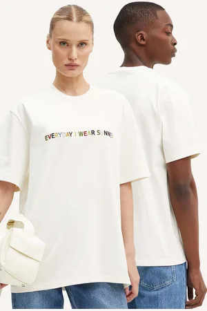 SUNNEI T-shirt in cotone colore con applicazione RTWXJER007