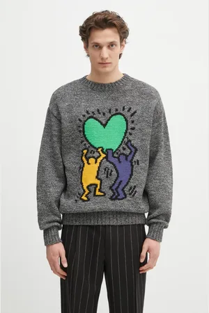 Wacko Maria Maglione in lana x Keith Haring uomo colore KH.WM.KN03