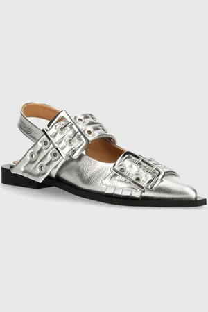 Ganni Ballerine Feminine Buckle Ballerina Metallic colore S2725