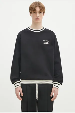 Drôle de Monsieur Felpa in cotone Le Sweatshirt Slogan Sport uomo colore F-SW140-CO127-BL