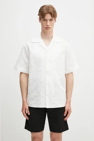 Drôle de Monsieur Camicia in cotone La Chemise Brodee Tapisserie uomo colore G-SH213-CO196-WT