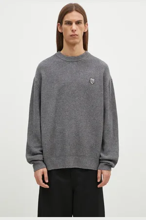 Maison Kitsuné Maglione in lana Bold Fox Head Patch uomo colore LM00818KT1093