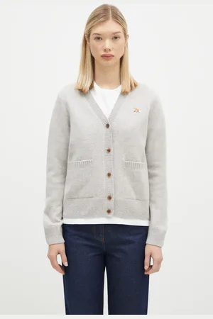Maison Kitsuné Cardigan in lana Baby Fox Patch colore LW00507KT1006