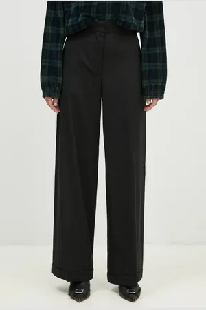 Kenzo Pantaloni in lana Solid Tailored Pants colore FE52PA0869RB.99