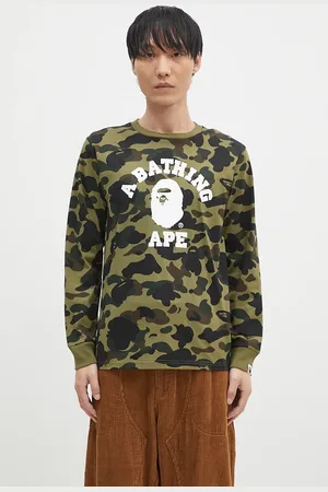 A Bathing Ape Top a maniche lunghe in cotone 1ST CAMO COLLEGE LONGSLEEVE TEE colore 1K80111008