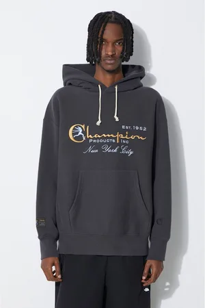 Champion Felpa uomo colore con cappuccio con applicazione 219997
