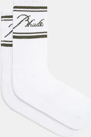 Rhude Calzini Striped Script Logo uomo colore RHPS25SO03117