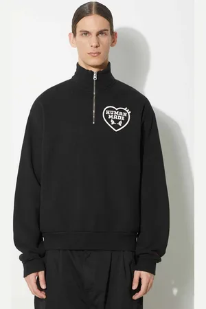 HUMAN MADE Felpa in cotone Military Half-Zip Sweatshirt uomo colore HM27CS021