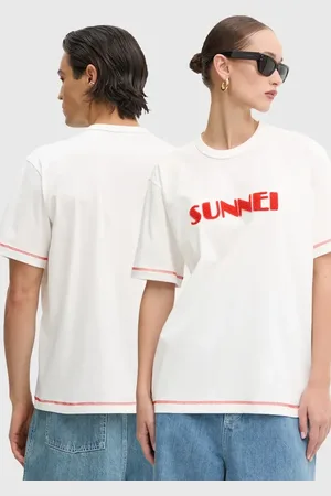 SUNNEI T-shirt in cotone colore con applicazione RTWXJER020