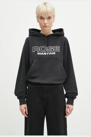 MARTINE ROSE Felpa in cotone Shrunken donna colore con cappuccio 625JS02002D