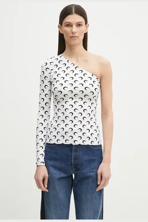 Marine Serre Camicetta Recycled Moon Jersey SS Asymmetric donna colore WTS014A.CJER0001