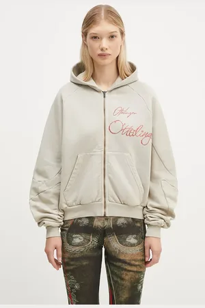 OTTOLINGER Felpa in cotone Oversized Zip Hoodie donna colore con cappuccio con applicazione 1150204121