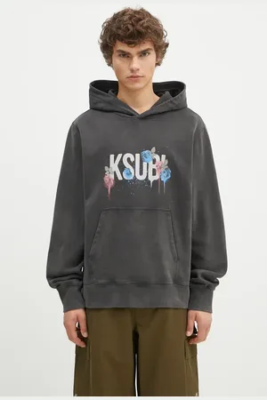 KSUBI Felpa in cotone Graff Rose Kash Hoodie uomo colore con cappuccio MPF24FL010