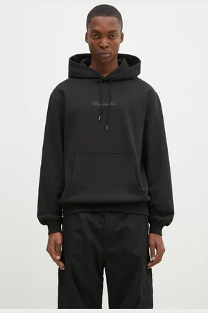 Maharishi Felpa in cotone Organic Hooded Sweat uomo colore con cappuccio con applicazione 4622.BLACK