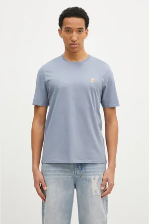 Maison Kitsuné T-shirt in cotone Fox Head Patch Regular Tee Shirt uomo colore con applicazione LM00104KJ0008