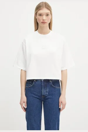 ANINE BING T-shirt in cotone Myers Cropped Tee Framed Monogram donna colore A.08.10920