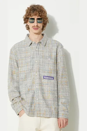 Pleasures Camicia in misto lana Periodic Work Shirt colore P23W028.GREY