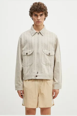 HUMAN MADE Giacca-camicia di cotone Herringbone Zip-Up Work Jacket colore HM28JK014