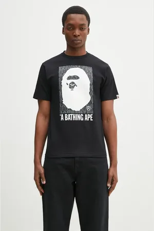 A Bathing Ape T-shirt in cotone Lux Sport Pattern Box Ape Head uomo colore 1K80110048