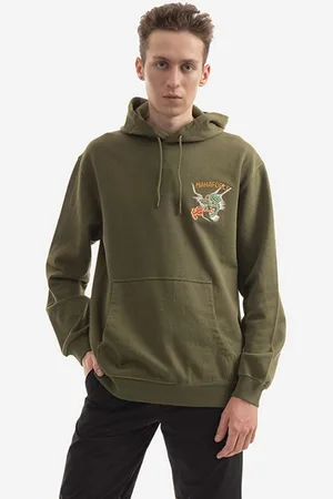 Maharishi Felpa in cotone Force Embroidered uomo
