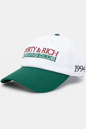 Sporty & Rich Berretto da baseball in cotone Finish Line colore con applicazione AC040514167WH01