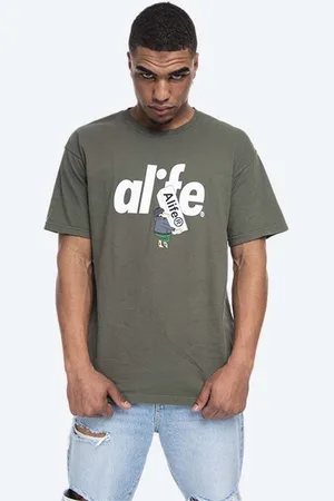 alife kickin T-shirt in cotone Boostin Koszulka Boostin ALISS20-58 HUNTER GREEN/WHITE