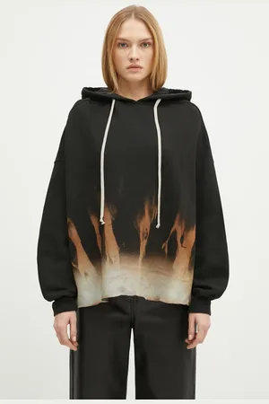 Rick Owens Rick Owens felpa in cotone Crater Hoodie donna colore con cappuccio DS02D2221.FSUN