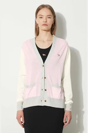 Maison Kitsuné Cardigan in lana Baby Fox Patch Regular Cardigan colore MW00505KT1036