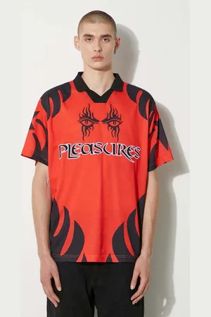Pleasures Polo Afterlife Soccer Jersey uomo colore P24SU013-RED