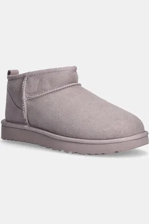 UGG Stivali da neve in camoscio Classic Ultra Mini colore grigio 1116109-PSK