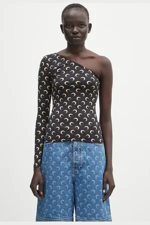Marine Serre Camicetta Recycled Moon Jersey SS Asymmetric donna colore WTS014A.CJER0001