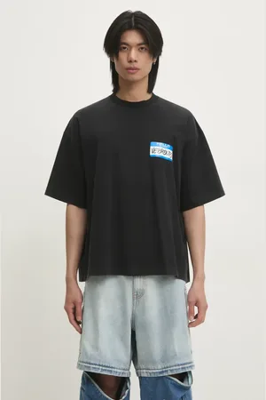 Vetements T-shirt in cotone My Name Sticker Cropped Boxy colore UA66TR710B