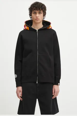 A Bathing Ape Felpa in cotone Tiger Full Zip colore con cappuccio con applicazione 1L30115006