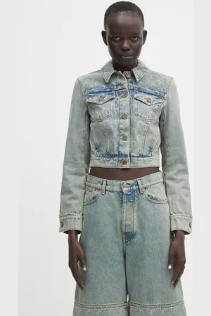 Marine Serre Giacca di jeans Moon Laser Denim Cropped colore WJA041A.CDEN0003