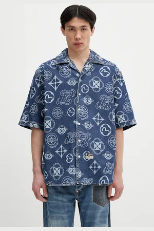 Evisu Camicia di jeans Monogram AOP Denim SS colore 2ESHTM5DI1147