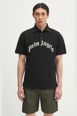 Palm Angels Polo in cotone Curved Logo colore con applicazione PMGB012S25FAB0031003