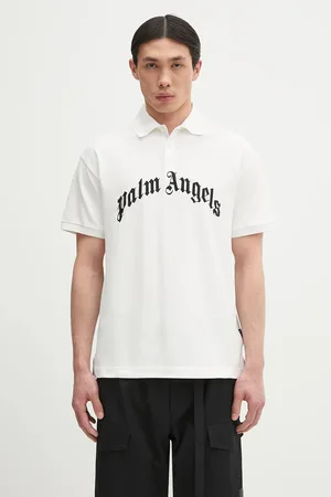 Palm Angels Polo in cotone Curved Logo colore con applicazione PMGB012S25FAB0030310