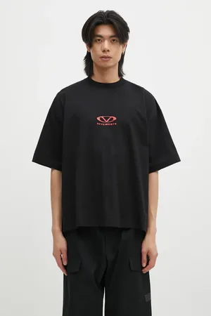 Vetements T-shirt in cotone Oval Logo Cropped Boxy uomo colore UA66TR600BR