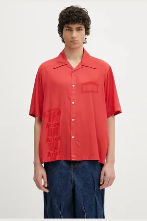 ARIES Camicia Ancient Column Satin Viscose Hawaiian Shirt colore AR4080003