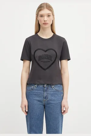 Ganni T-shirt in cotone Heavy Cotton Heart Small colore T4178