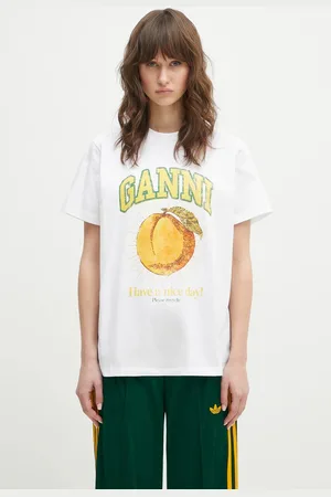 Ganni Maglietta in cotone Basic Jersey Peach Relaxed donna colore T3529